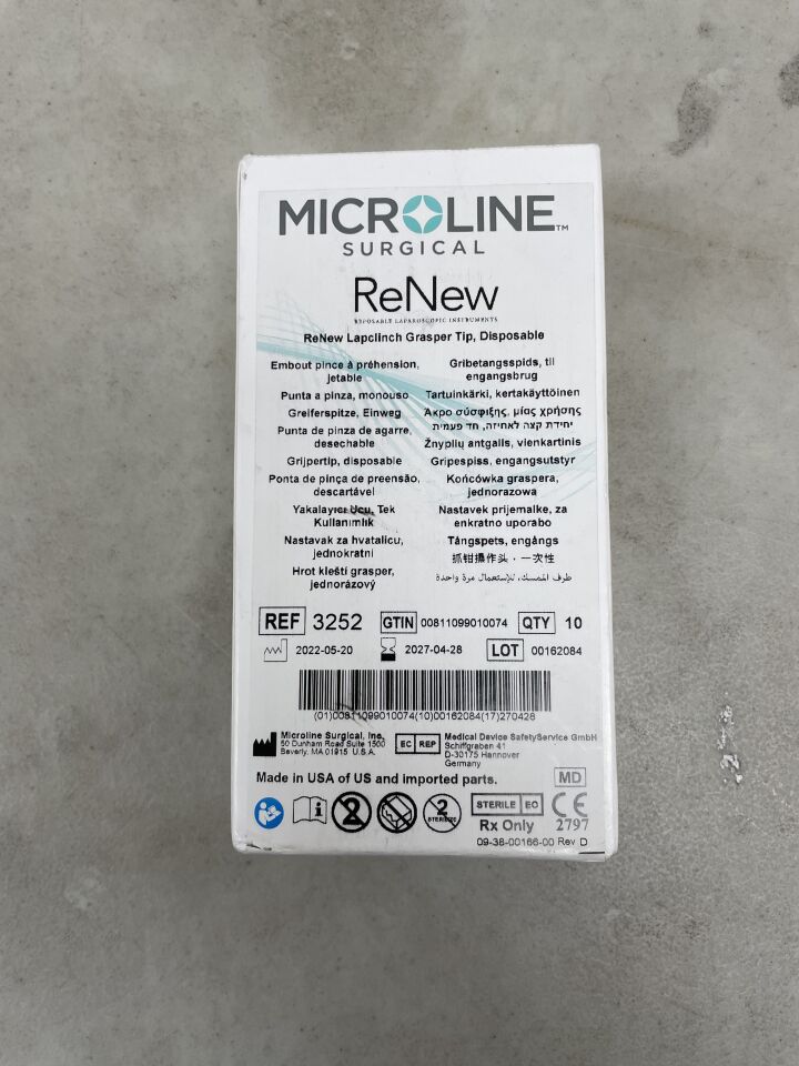 3252 - MICROLINE SURGICAL - ReNew Lapclinch Grasper Tip, Disposable, (BX/10) - ( Expiry Date: 2027-04-28 )