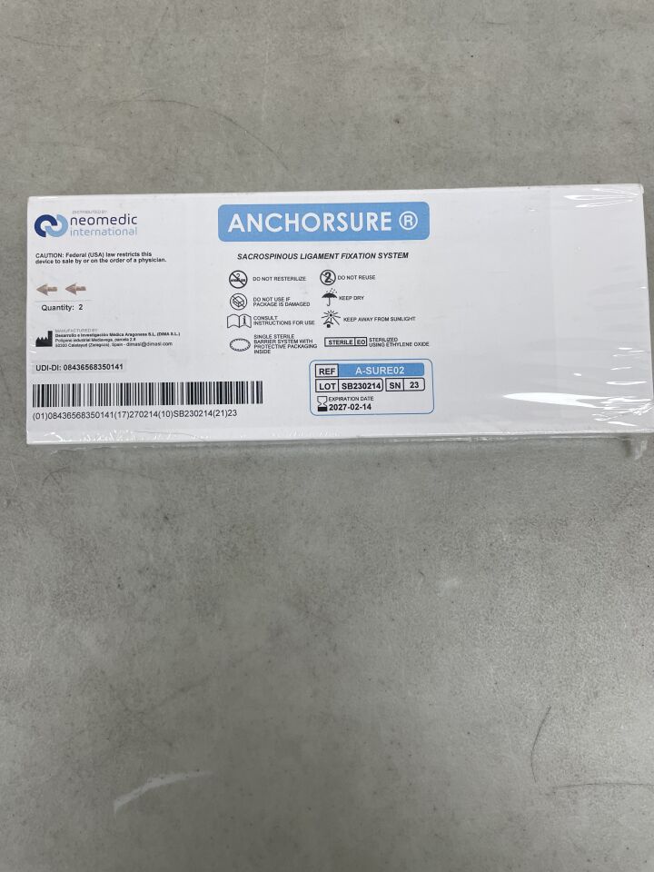 A-SURE02 - NEOMEDIC - anchorsure anchor system, (BX/2) - ( Expiry Date: 2027-02-14 )