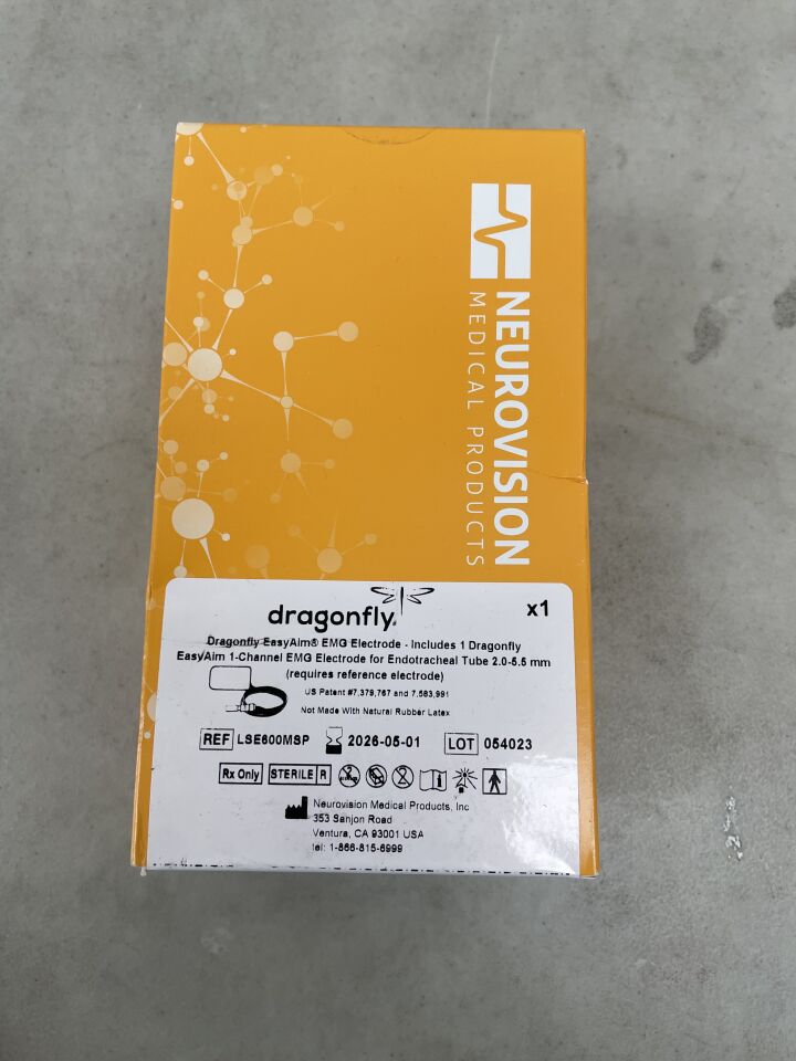 LSE600MSP - NEUROVISION - Dragonfly 1-Ch EMG Electrode For ET Tube Size 2-5.5mm, (BX/1) - ( Expiry Date: 2026-05-01 )