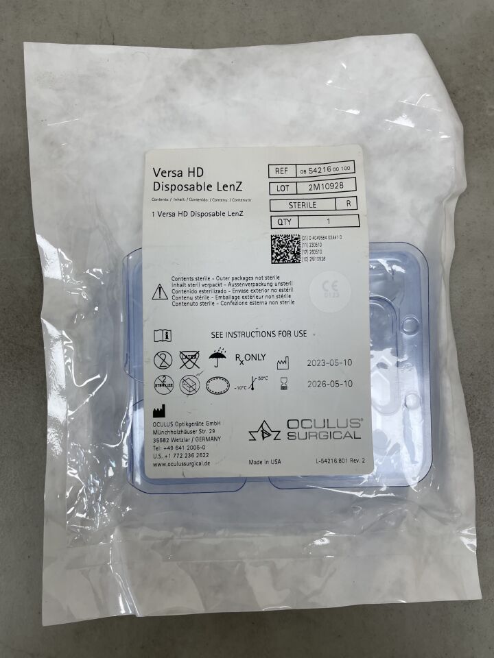54216  -  OCULUS SURGICAL  -  VERSA HD Disposable LenZ , ( EA )  -  ( Expiry Date : 2026-05-10 )