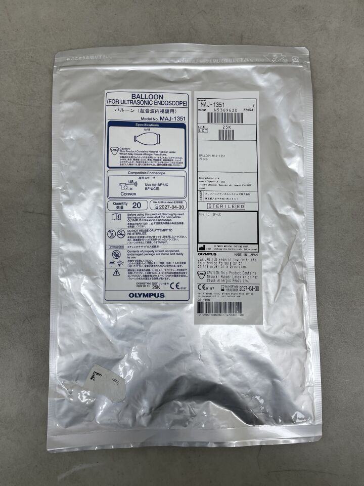 MAJ-1351 - OLYMPUS - Balloon, For BF-UC160F, BF-UC180F Ultrasonic Endoscopes (20 Per Pack), (EA) - ( Expiry Date: 2027-04-30 )
