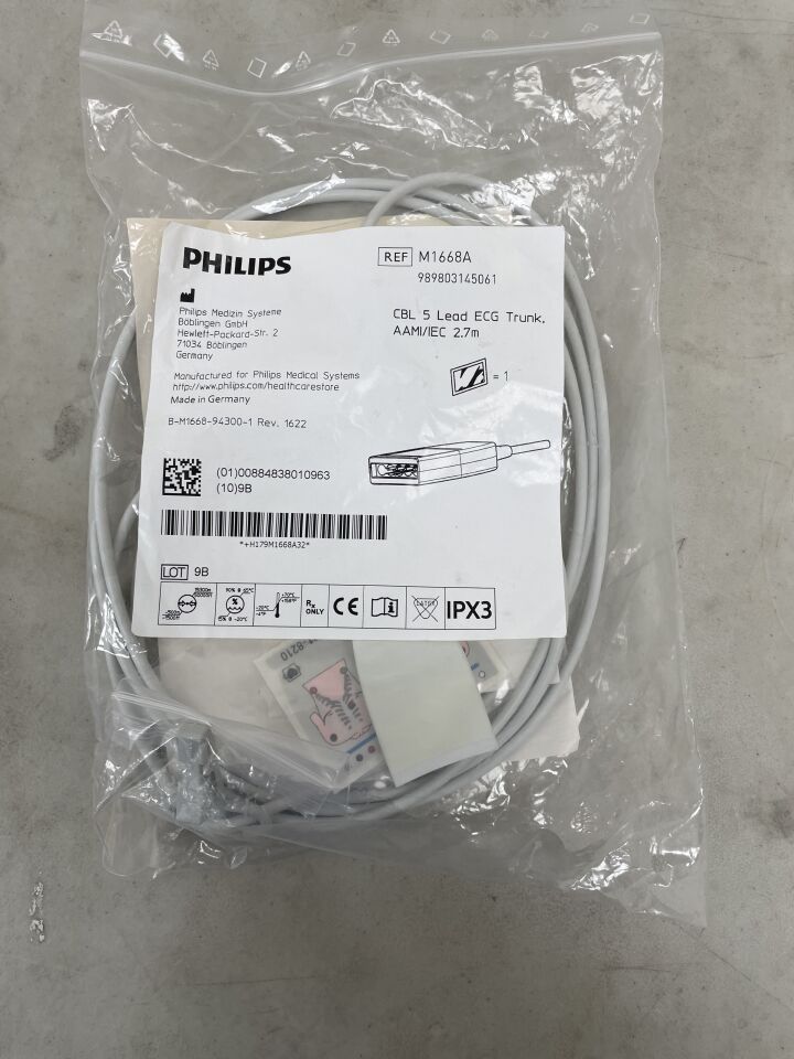 M1668A - PHILIPS - 5-Lead ECG Trunk Cable 2.7m (989803145061), (EA) - ( Expiry Date: 2099-12-31 )