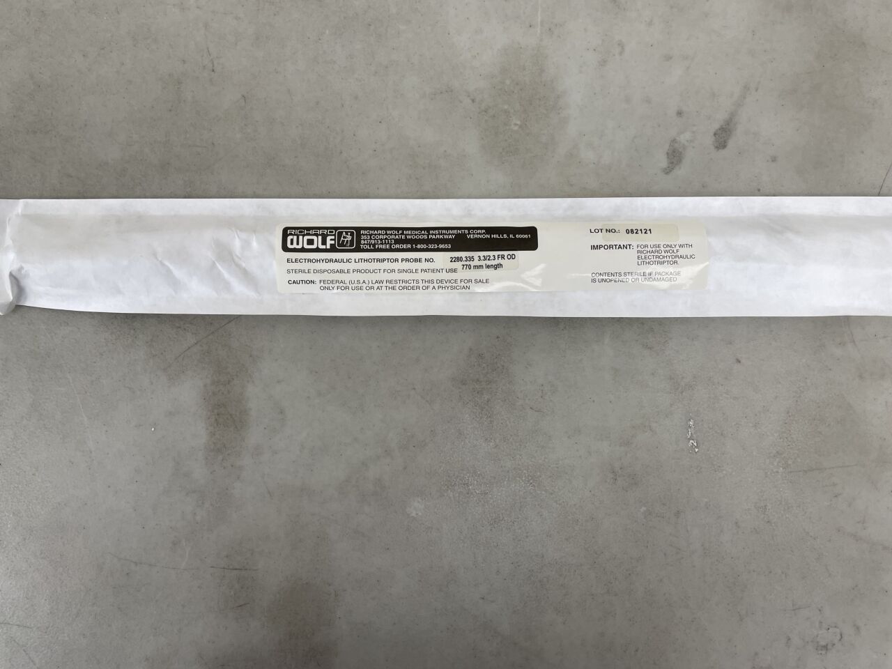 2280.335 - RICHARD WOLF - Electrohydraulic Lithotriptor Probe, 3.3/2.3Fr, 770mm Length, (EA) - ( Expiry Date: 2099-12-31 )