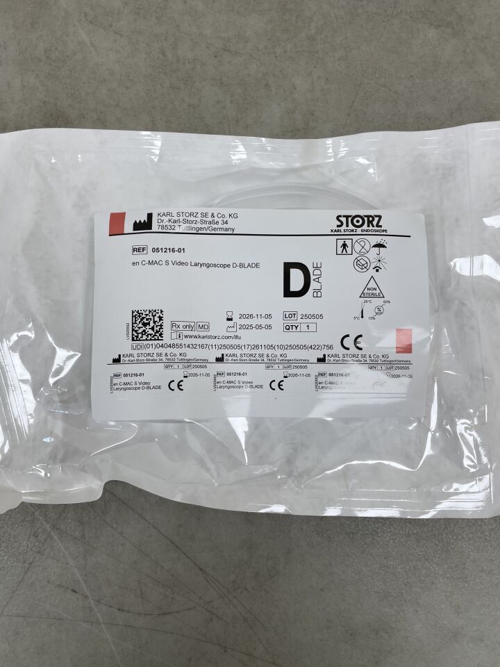 051216-01 - STORZ - C-MAC S Video Laryngoscope D-BLADE, (EA) - ( Expiry Date: 2026-11-05 )