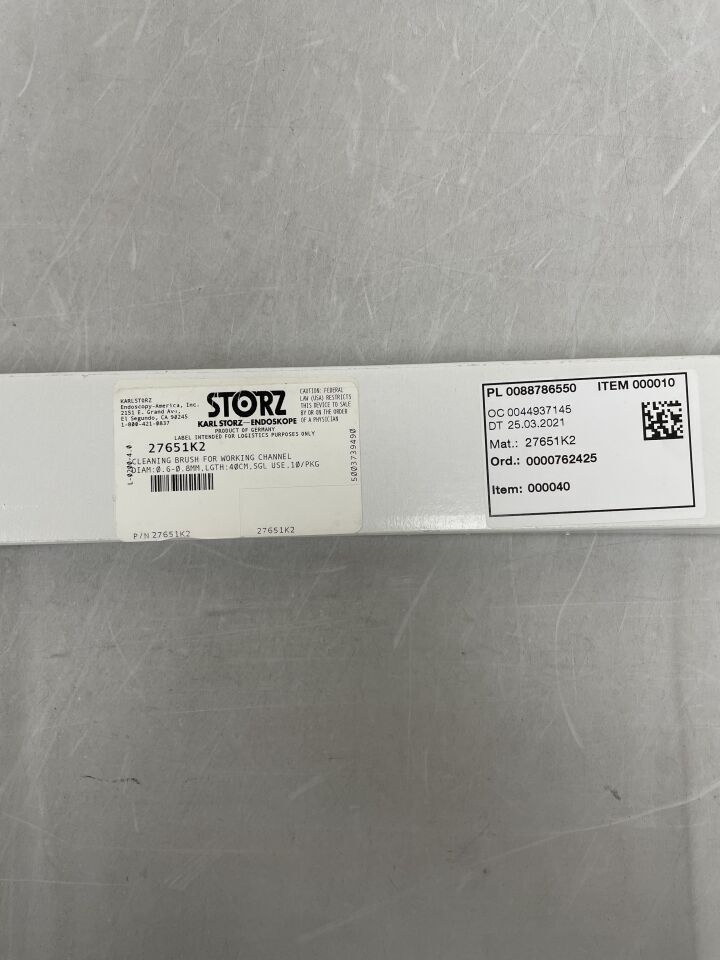 27651K2 - STORZ - Cleaning Brush for Working Channel 0.6-0.8mm, 40cm, (BX/10) - ( Expiry Date: 2099-12-31 )