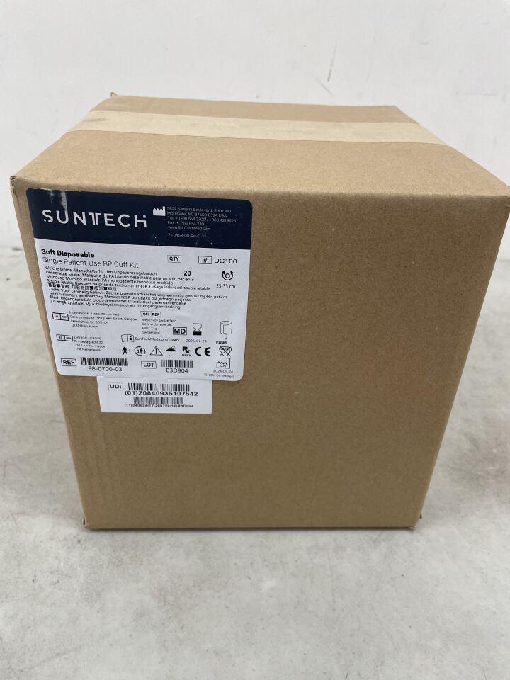98-0700-03 - SUNTECH MEDICAL - disposable single patient use bp cuff, adult long (23-33 cm), () - ( Expiry Date: 2026-07-29 )
