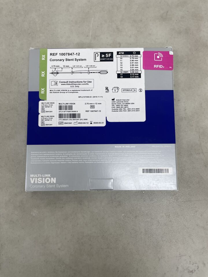 1007847-12 - ABBOTT - Multi-Link Vision Rx Coronary Stent System, (BX/1) - ( Expiry Date: 2025-03-31 )