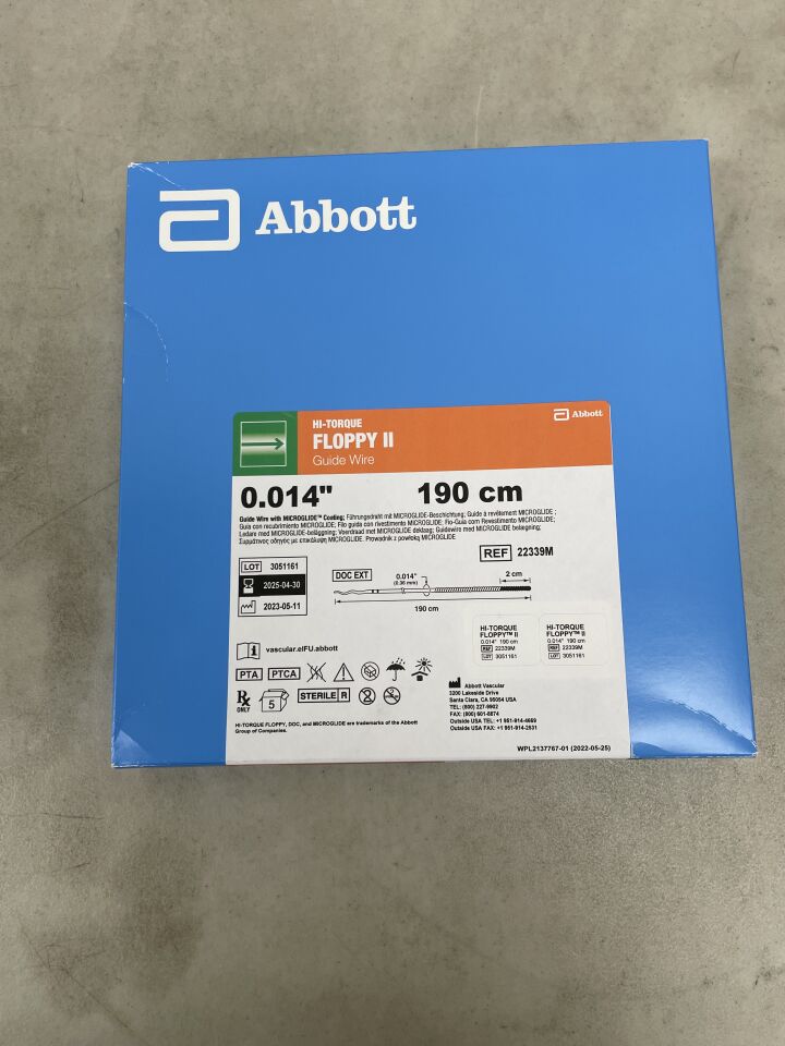 22339M - ABBOTT - HI-TORQUE FLOPPY II Guide Wire - .014" x 190cm, (BX/5) - ( Expiry Date: 2025-04-30 )