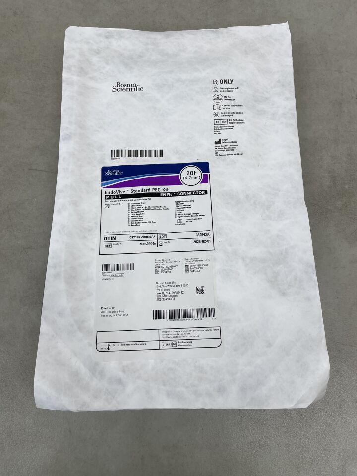 0904 - BOSTON SCIENTIFIC - EndoVive Standard PEG Kit Percutaneous Endoscopic Gastrostomy Kit ENFit, () - ( Expiry Date: 2026-02-01 )