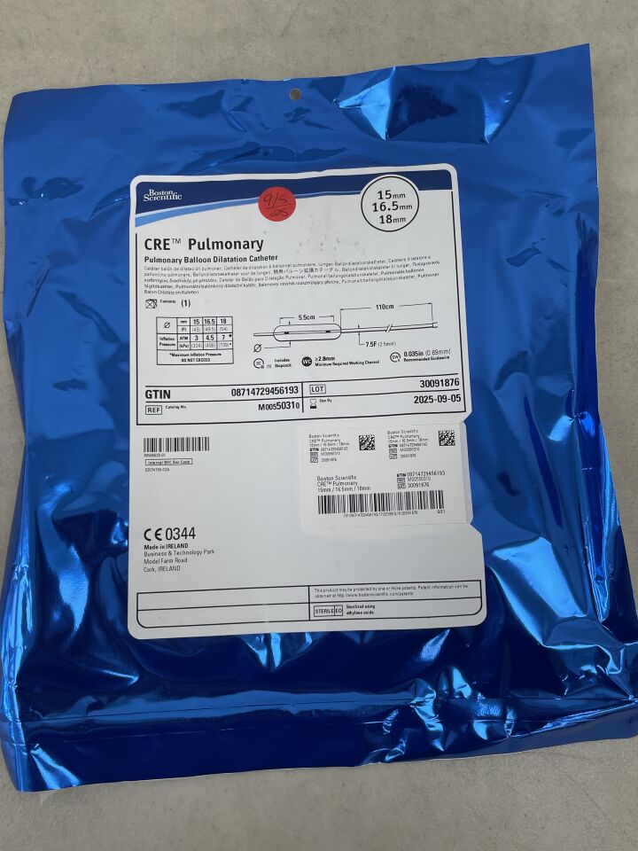 5031 - BOSTON SCIENTIFIC - CRE Pulmonary Balloon Dilatation Catheter - 15mm x 16.5mm x 18mm, (EA) - ( Expiry Date: 2025-08-21 )