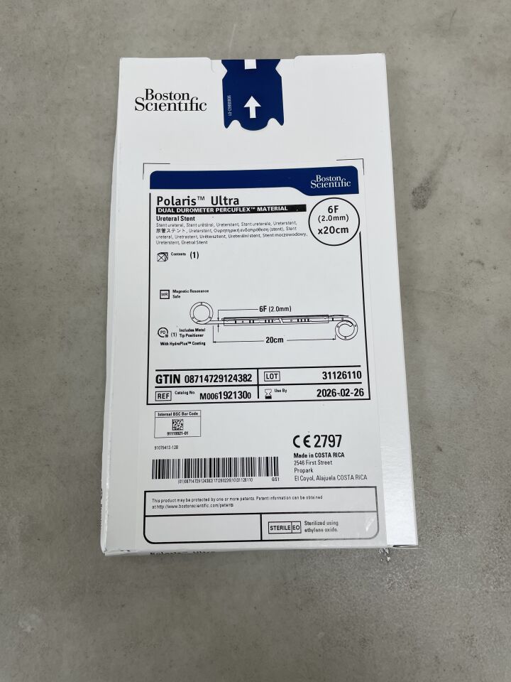 192130 - BOSTON SCIENTIFIC - Polaris Ultra Ureteral Stent - Dual Durometer Percuflex Material - 6Fr x 20cm, (BX/1) - ( Expiry Date: 2026-02-26 )