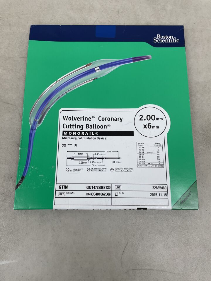 3940106200 - BOSTON SCIENTIFIC - Wolverine Coronary Cutting Balloon Over-The-Wire Microsurgical Dilatation Device, 2.00mm x 6mm, (BX/1) - ( Expiry Date: 2025-11-15 )