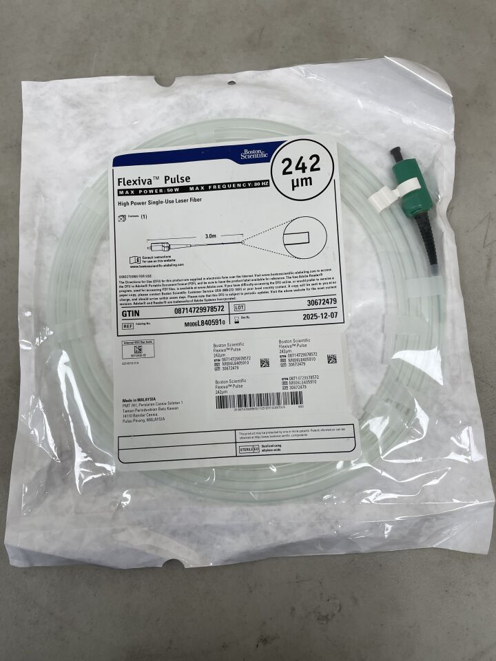 L840591 - BOSTON SCIENTIFIC - Flexiva Pulse High Power Laser Fiber, Max Power 50W, Max Frequency 80HZ, 242 µm, (EA) - ( Expiry Date: 2025-12-07 )
