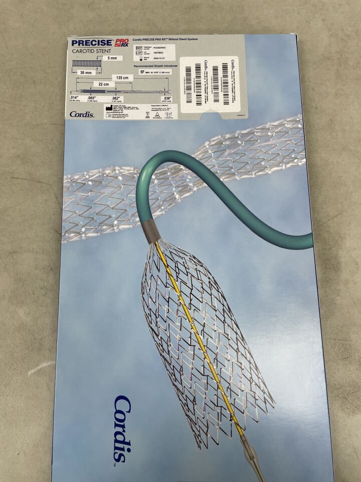 PC0530RXC - CORDIS - PRECISE PRO Rx Nitinol Carotid Stent System - 5mm x 30mm x 135cm, (BX/1) - ( Expiry Date: 2025-12-31 )