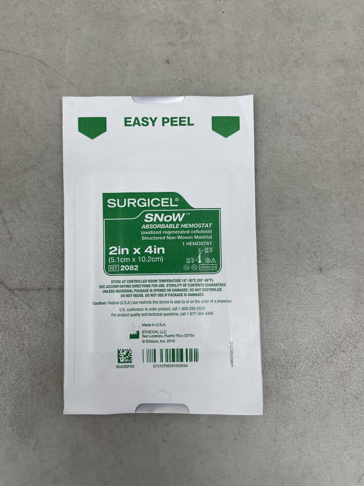 2082 - ETHICON - Surgicel Snow Absorbable Hemostat 2in x 4in, (EA) - ( Expiry Date: 2025-03-31 )