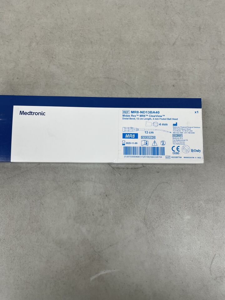MR8-ND13BA40 - MEDTRONIC - Midas Rex Clearview Stealth-midas Mr8 Distal Bend 4.0mm X 13cm Diamond Ball Head, (BX/1) - ( Expiry Date: 2025-11-09 )