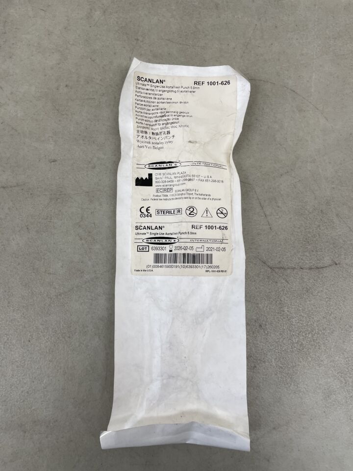 1001-626 - SCANLAN - Single-Use Aorta/ Vein Punch, 5.0mm, (EA) - ( Expiry Date: 2026-02-05 )