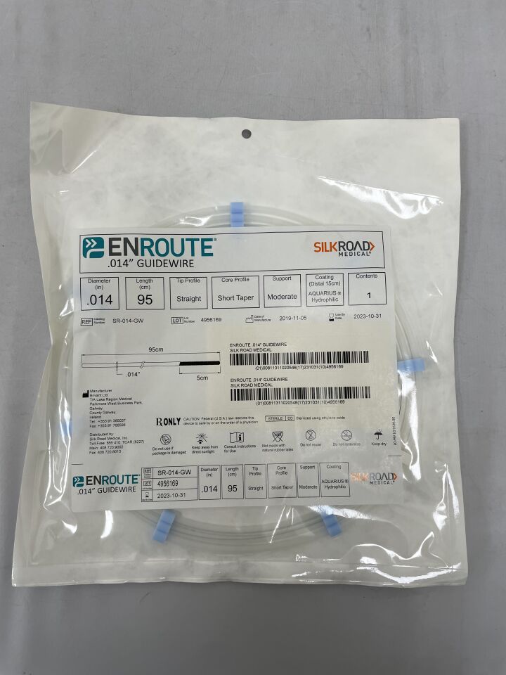 SR-014-GW - SILK ROAD MEDICAL - enroute guidewire, straight 0.014" x 95cm, (EA) - ( Expiry Date: 2025-08-31 )