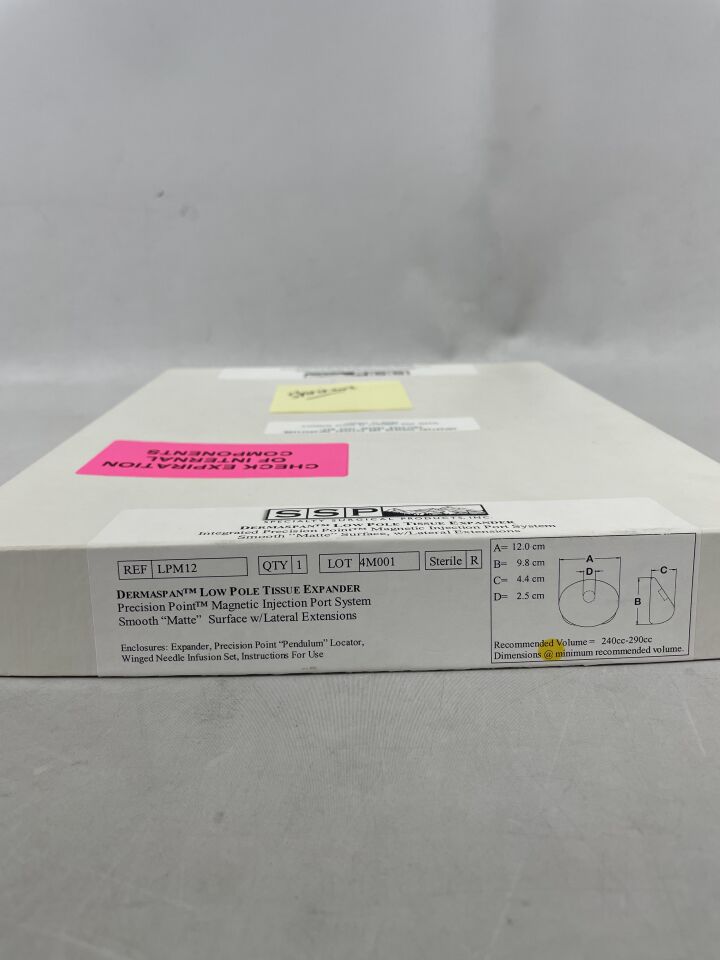 LPM12 - SPECIALTY SURGICAL PRODUCTS - Dermaspan Low Pole Tissue Expander, Smooth Matte Surface, 240-290cc, (BX/1) - ( Expiry Date: 2023-12-03 )