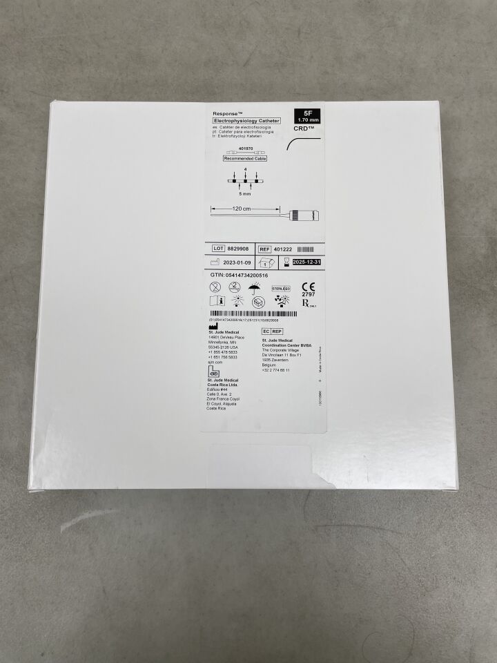 401222 - ST JUDE MEDICAL - Response Quadripolar Electrophysiology Catheter 5F x 120cm, CRD, 5mm, (BX/1) - ( Expiry Date: 2025-12-31 )
