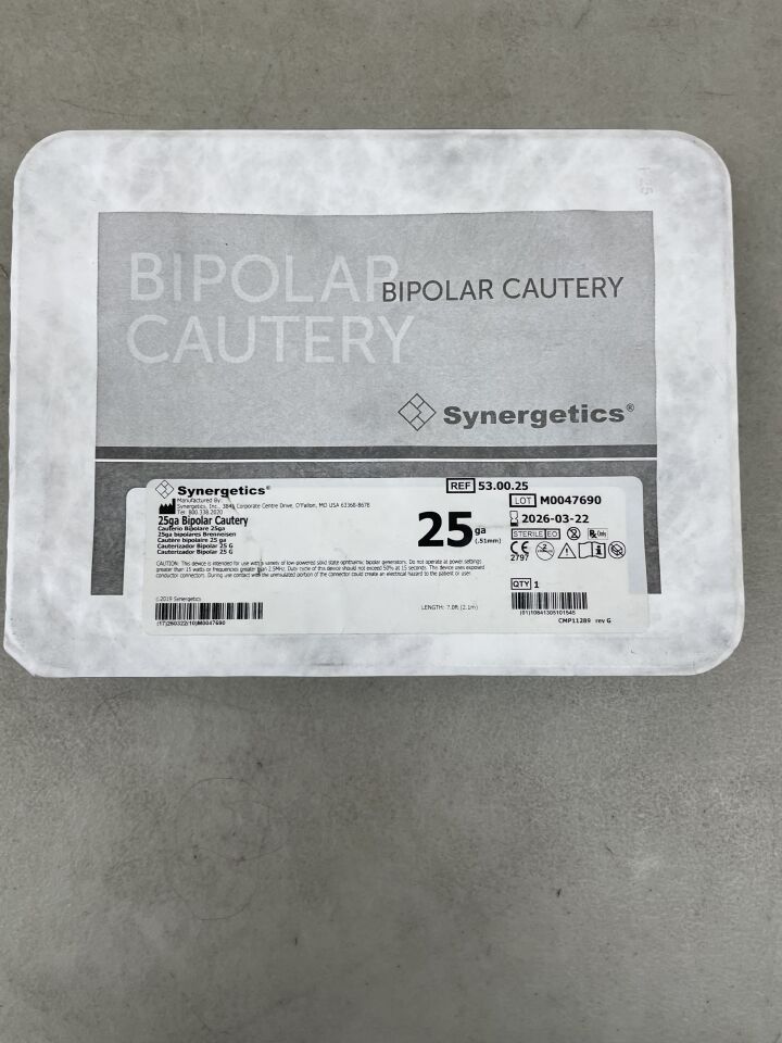 53.00.25 - SYNERGETICS - 25ga Bipolar Cautery, (EA) - ( Expiry Date: 2026-03-22 )