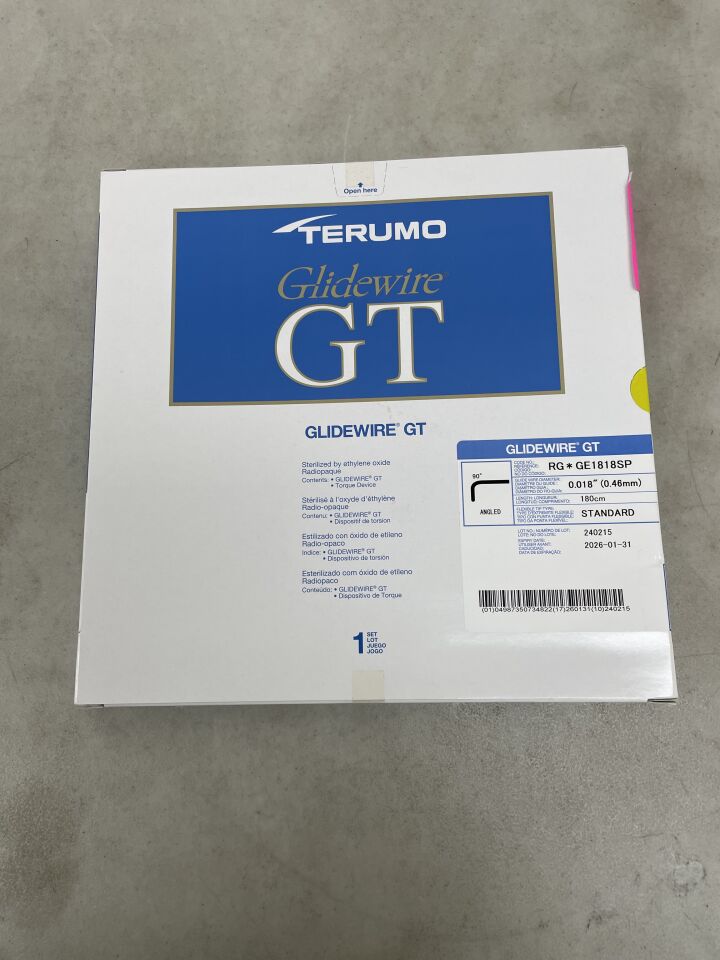 RG*GE1818SP - TERUMO - GlideWire GT - RG*GE1818SP - 90 Degree Angled - .018" x 180cm, (BX/1) - ( Expiry Date: 2026-01-31 )
