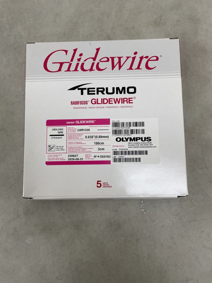 UWR1035 - TERUMO - Radifocus Glidewire Straight, Urologic Wire - .035" x 150cm x 3cm, (BX/5) - ( Expiry Date: 2025-05-31 )
