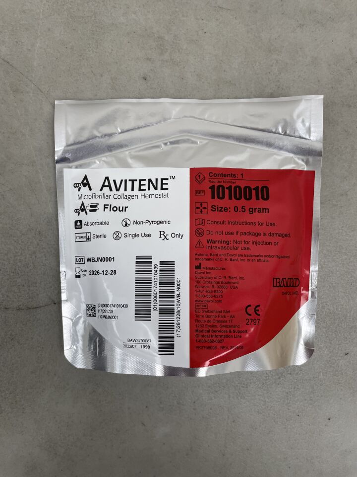 1010010 - BARD - Avitene Microfibrillar Collagen Hemostat Flour 0.5g, (EA) - ( Expiry Date: 2026-12-28 )