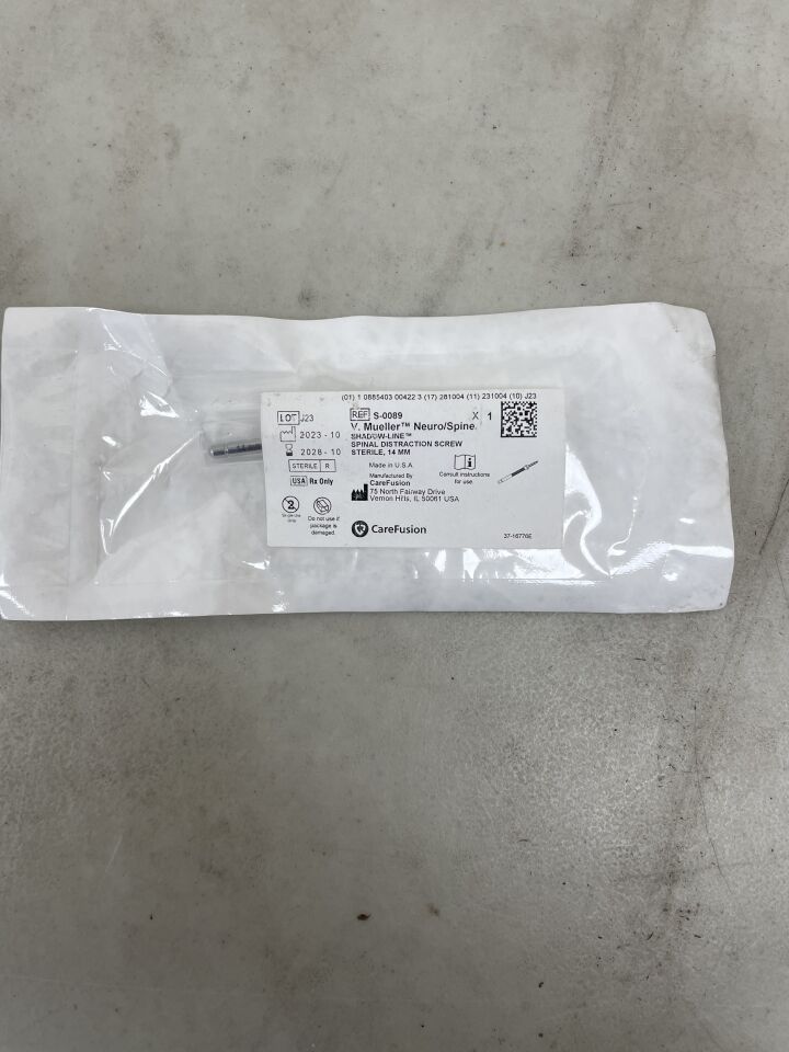 S-0089 - CAREFUSION - V. Mueller Neuro/Spine Shadow-Line Spinal Distraction Screw, 14 MM , (EA) - ( Expiry Date: 2028-10-04 )