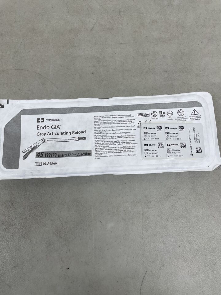 EGIA45AV  -  COVIDIEN  -  Endo GIA Gray Articulating, 45mm Extra Thin/Vascular Reload , ( EA )  -  ( Expiry Date : 2026-09-30 )