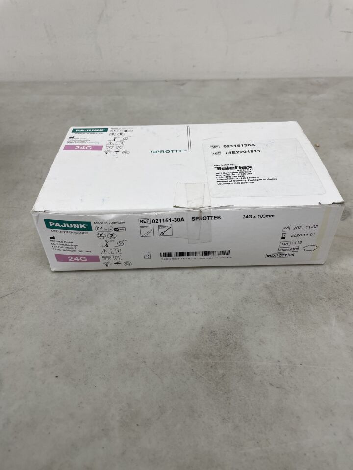021151-30A - PAJUNK - Sprotte Spinal Needle, 24G x 103 mm, (BX/25) - ( Expiry Date: 2026-11-01 )