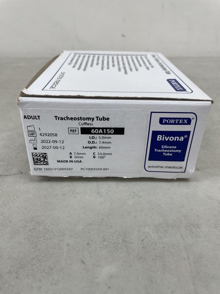 60A150 - SMITHS MEDICAL - Bivona Trach Tube, Uncuffed, 5 mm, (BX/1)