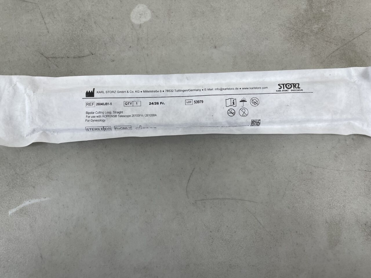 26040JB1-S - STORZ - 24F/26F Bipolar Cutting Loop, Straight, (EA) - ( Expiry Date: 2099-12-31 )