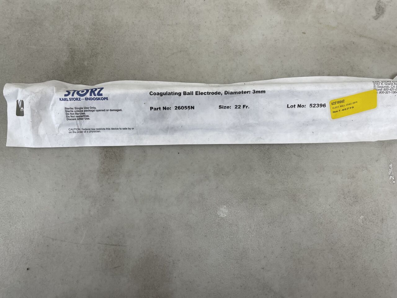 26055N - STORZ - Coagulating Electrode For 26055 ES Working Element Set, 3 mm dia., Ball End, (EA) - ( Expiry Date: 2099-12-31 )