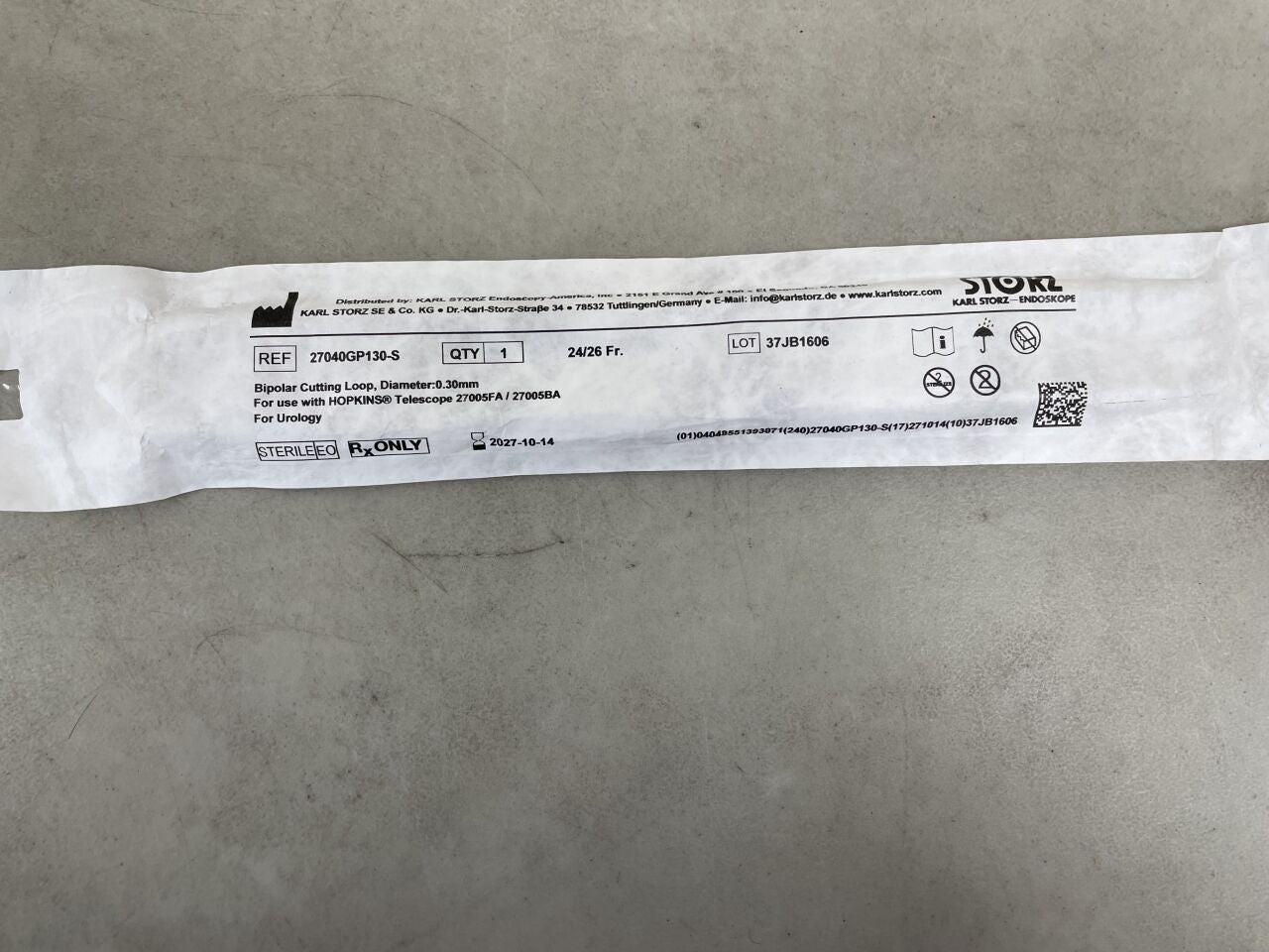 27040GP130-S - STORZ - Bipolar Cutting Loop Electrode, 24/26 Fr Size, 0.3 mm dia. Wire, (EA) - ( Expiry Date: 2027-10-14 )