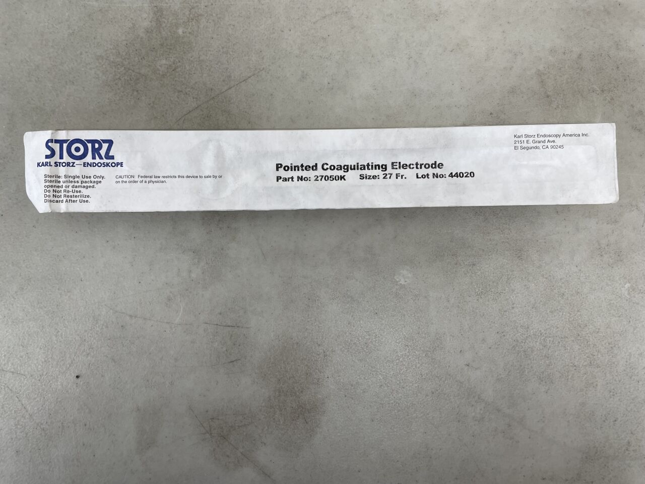 27050K - STORZ - Coagulating Electrode For Resectoscopes Sheaths, Pointed End, (EA) - ( Expiry Date: 2099-12-31 )