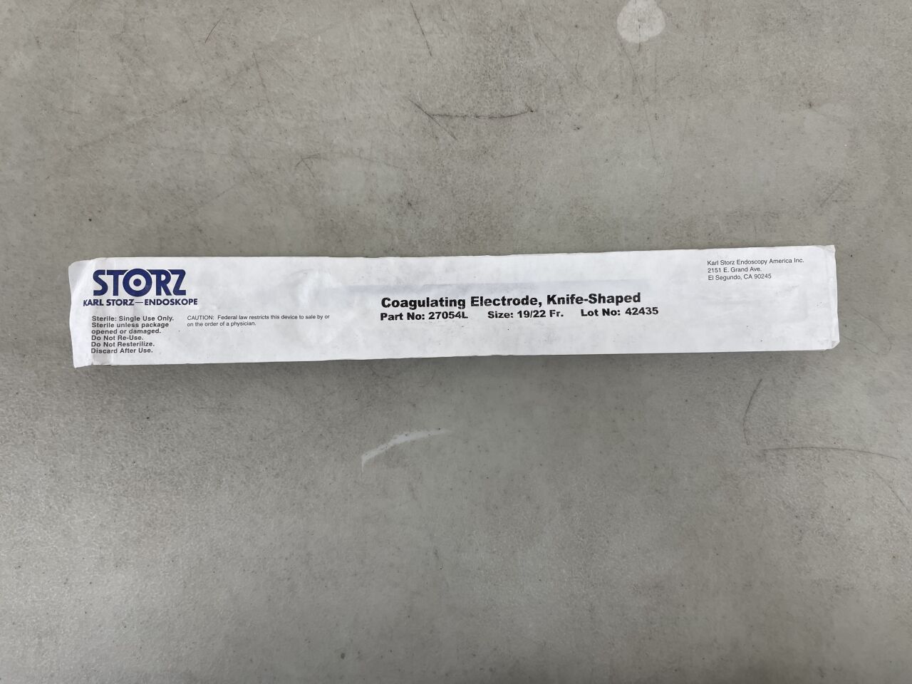 27054L - STORZ - Knife-Shaped Unipolar Coagulating Electrode, 19/22 Fr Size, White, Non-Sterile, (EA) - ( Expiry Date: 2099-12-31 )