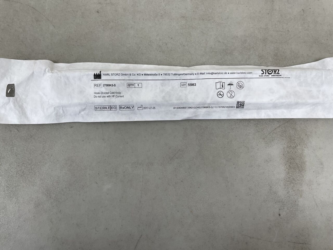 27069KS-S - STORZ - Cold Knife, Hook Shaped, (EA) - ( Expiry Date: 2099-12-31 )