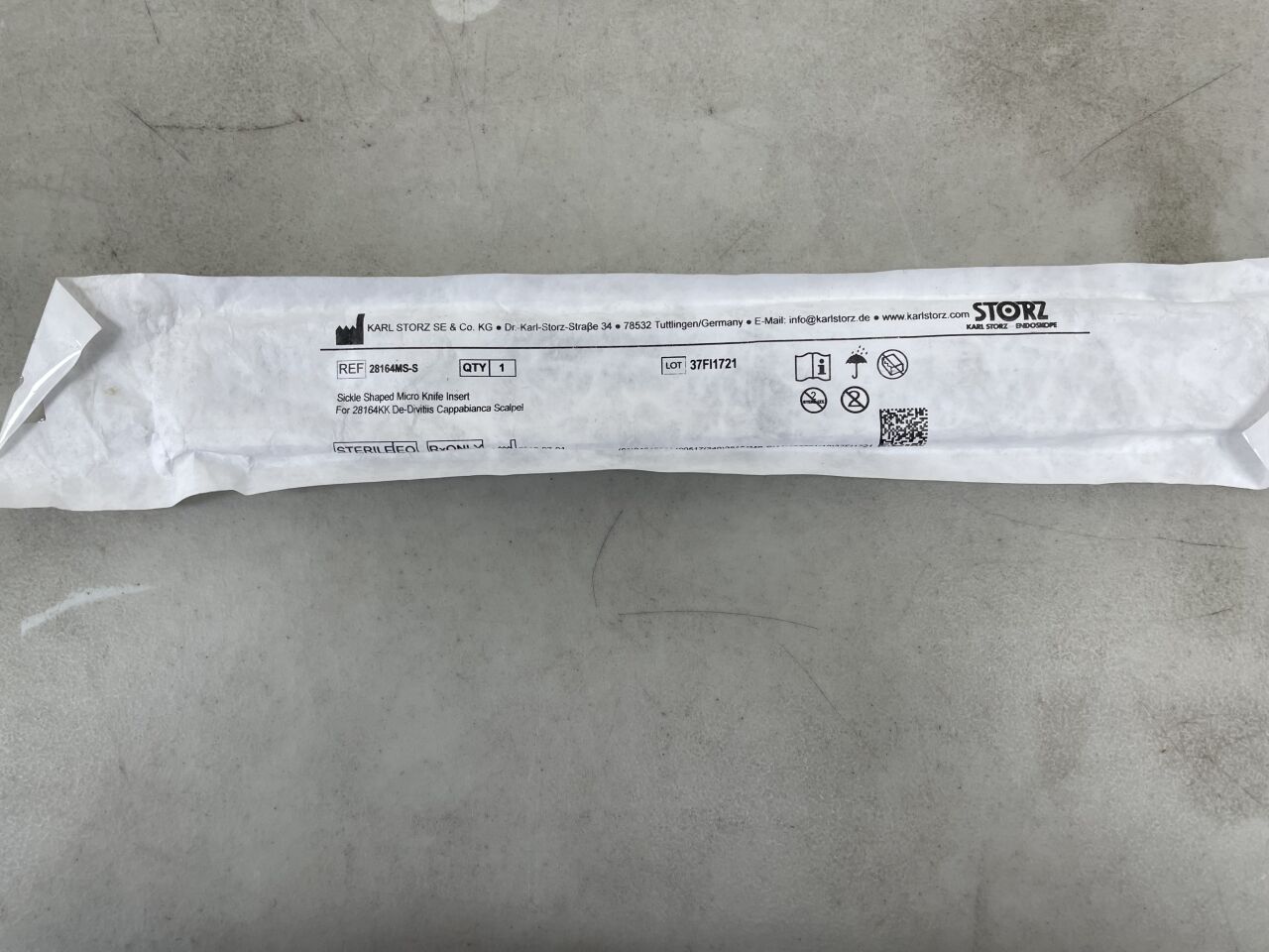 28164MS-S - STORZ - Sickle-Shaped Micro Knife Insert, For De Divitiis-Cappabianca Scalpel, (EA) - ( Expiry Date: 2099-12-31 )