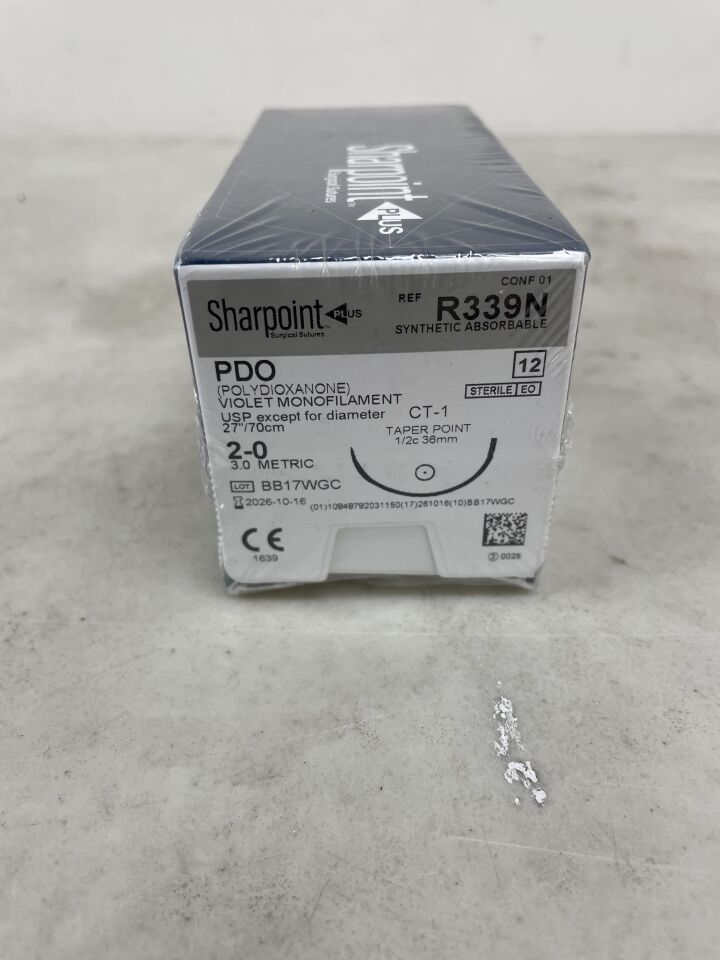 R339N - SURGICAL SPECIALTIES - 2-0 Sharpoint PDO violet 27" CT-1 taper, (BX/12) - ( Expiry Date: 2026-10-16 )