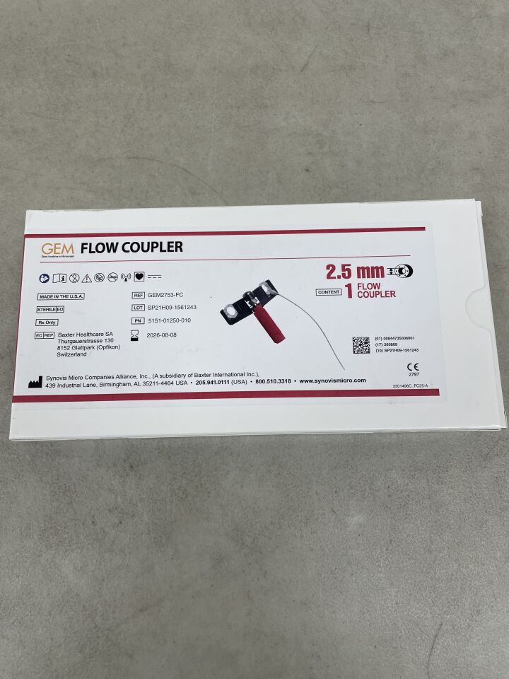 GEM2753 FC - SYNOVIS - gem flowcoupler, 2.5mm, (BX/1) - ( Expiry Date: 2026-08-08 )