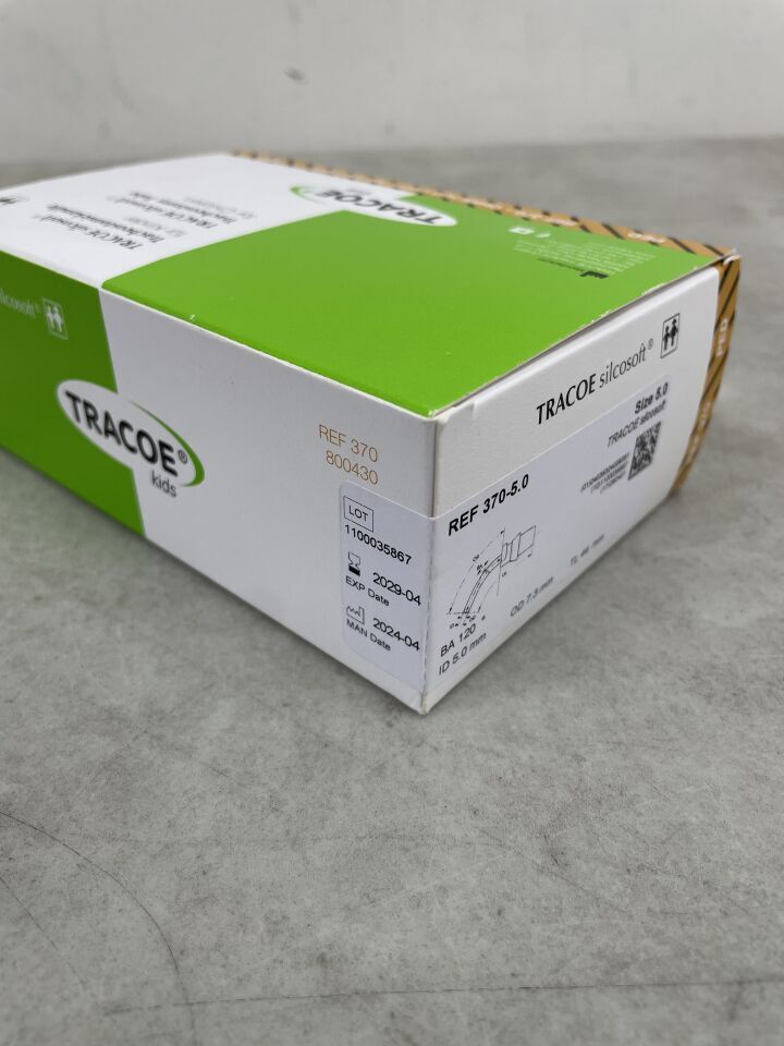 370-5.0 - TRACOE MEDICAL - Silcosoft Tracheostomy Tube for Children, Size 5.0, (BX/1) - ( Expiry Date: 2029-04-01 )