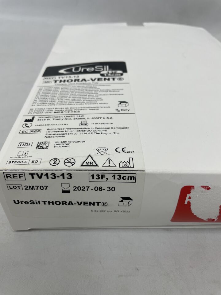 TV13-13 - URESIL - Thora-Vent Procedure Tray, 13F, 13cm, (BX/1) - ( Expiry Date: 2027-06-30 )