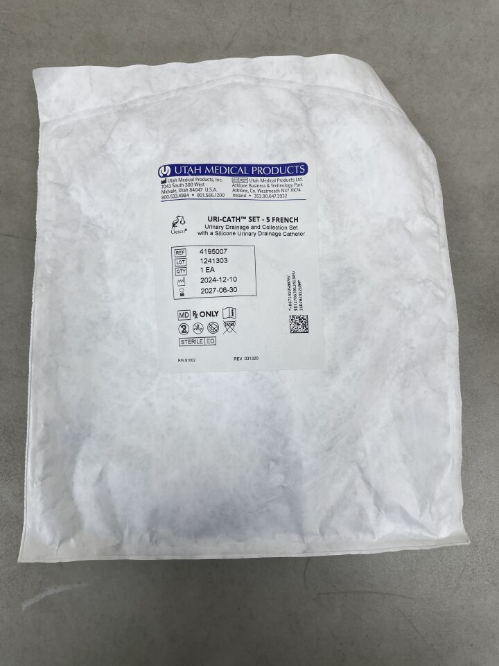 4195007 - UTAH MEDICAL - Uri-Cath Set - 5 French, Urinary Drainage and Collection Set with a Silicone Uniary Drainage Catheter, (EA) - ( Expiry Date: 2027-06-30 )