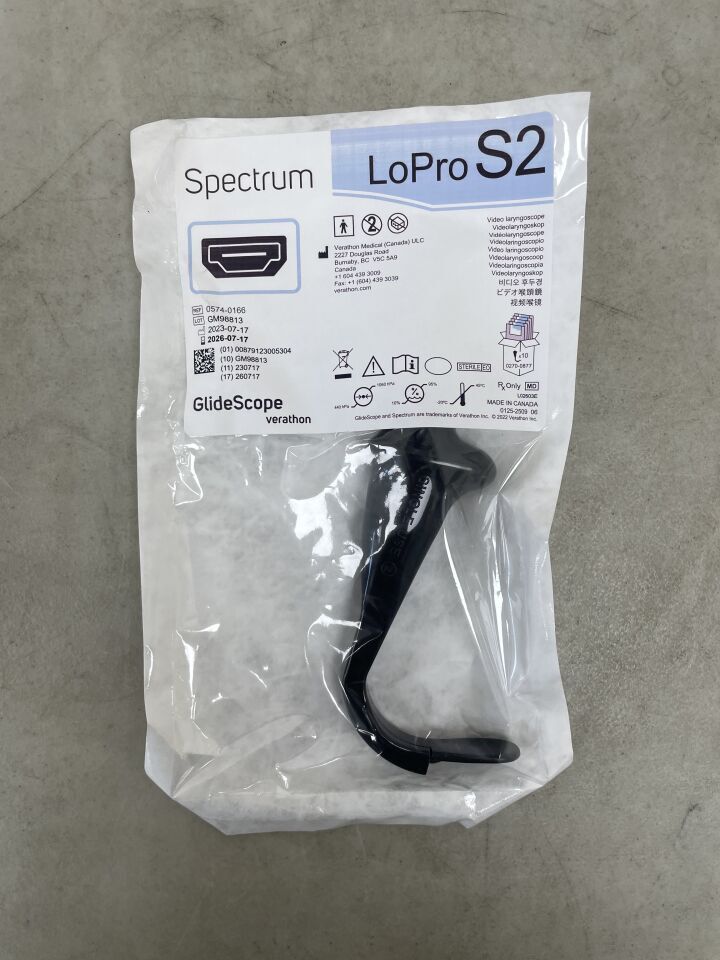 0574-0166 - VERATHON MEDICAL - Verathon GlideScope Spectrum Video Laryngoscope LoPro S2, (EA) - ( Expiry Date: 2026-07-17 )