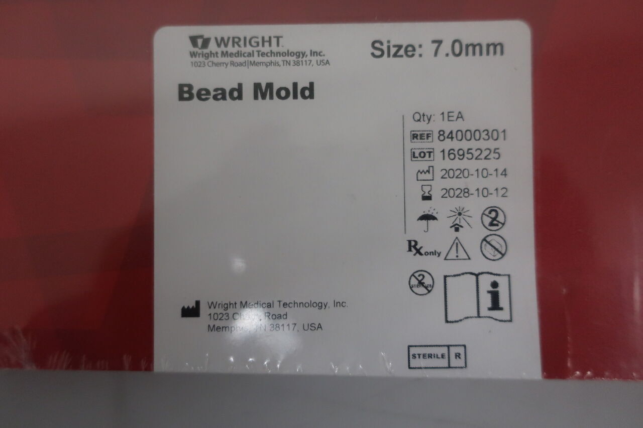 84000301  -  WRIGHT MEDICAL  -  pellet bead mold, 7mm , ( BX/1 )  -  ( Expiry Date : 2028-10-12 )