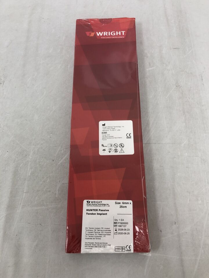 PT600000  -  WRIGHT MEDICAL  -  Hunter Passive Tendon Implant (6mm x 25cm) , ( BX/1 )  -  ( Expiry Date : 2028-06-23 )