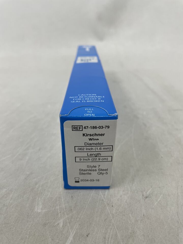 47-186-03-79  -  ZIMMER  -  0.9mm Kirschner Wire Style 7 Ã¢â‚¬â€œ 22.9cm , ( BX/5 )  -  ( Expiry Date : 2034-03-16 )
