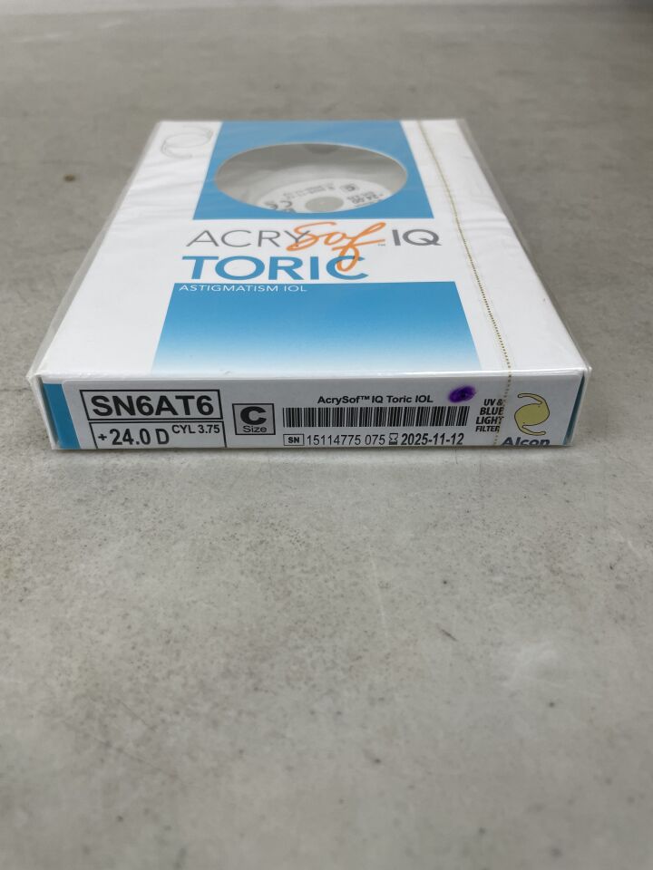 SN6AT6.240 - ALCON - AcrySof IQ Toric Astigmatism Intraocular Lens, 24.0D, (BX/1) - ( Expiry Date: 2025-11-12 )