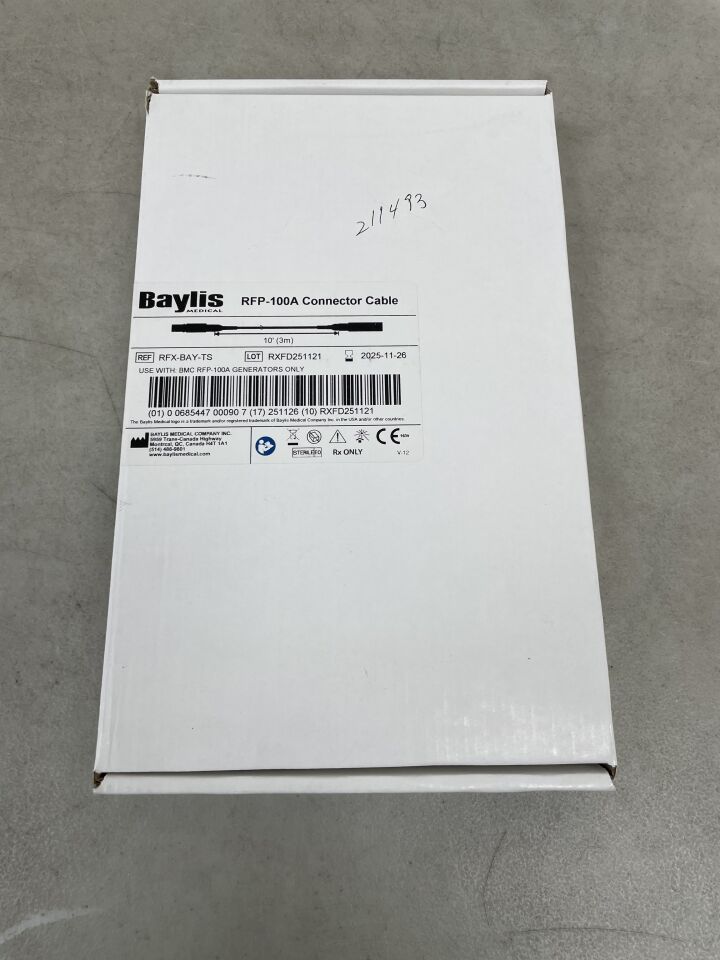 RFX-BAY-TS - BAYLIS MEDICAL - Connector Cable 10’(3M), (BX/1) - ( Expiry Date: 2025-11-26 )